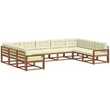  Set vanjskih sofa 9 kom. Prirodna i krem Smeđa 404 x 251,5 x 73 cm | shoptok.hr