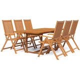  7-dijelni vrtni blagovaonski set od masivnog bagremovog drva 150-200 cm | shoptok.hr