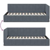  Kutni okvir kreveta Tamno siva 90 cm x 190 cm Baršun | shoptok.hr