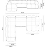 Cosmopolitan Design Temno modra kotna sedežna garnitura (levi kot/v obliki črke "U") Loretto – | Shoptok.si