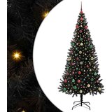 vidaXL Božično drevo med 300 LED z stojalom Črna 240 cm PVC | Shoptok.si