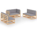  Sedežna garnitura 6-delna z blazinami trdna borovina | Shoptok.si