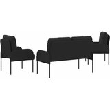  Setovi sofa s jastukom 3 pcs Crna 115 x 56 x 80 cm Šperploča | Eponuda.com
