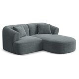 Cosmopolitan Design Temno siva kotna sedežna garnitura iz rebrastega žameta (desni kot/z ležalnikom) Campi – | Shoptok.si