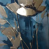  Stenski plakat z EXTRA učinkom - Teal Flowers | Shoptok.si