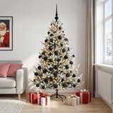  Umjetno božićno drvce s kuglicom 210 cm 300 LED lampica - Zelena i bijela 210 cm s LED-ima i crnim lopticama | shoptok.hr