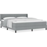  Postelja z vzmetnico Svetlo siva 200 x 180 cm Poliester, (5000126053) Slike