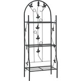 vidaXL 3-nadstropno stojalo za rastline črno 52x28x128 cm železo | Shoptok.si