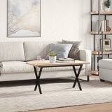 Stolić za kavu X-oblika 90x40x45,5 cm od borovine i čelik | shoptok.hr