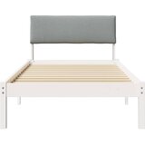  Okvir kreveta s uzglavljem Bijela i svijetlosiva 90 x 200 cm | Eponuda.com