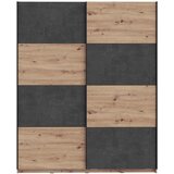 CARRYHOME omara z drsnimi vrati, temno siva, hrast artisan | Shoptok.si