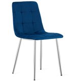 KARA stolica - tamnoplavi baršun / kromirane noge x 3 | shoptok.hr