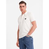 Ombre Men's polo shirt with zipper neckline - white | Shoptok.si