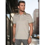 DStreet Koszulka męska polo w paski zielona | Shoptok.si