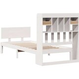 vidaXL Knjižna postelja brez vzmetnice bela 75x190 cm trdna borovina | Shoptok.si