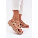 Boto Women's Platform Sandals With Straps Beige Civara | Shoptok.si