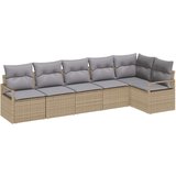  6-delni vrtni kavč set s prejma Bež poli ratan | Shoptok.si