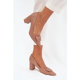 Boto Heels With Decoration Dark Beige Celira u