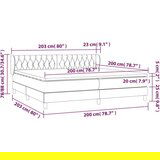  Krevet s oprugama i madracem krem 200 x 200 cm od tkanine | shoptok.hr