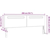  LED glava kreveta Bijelo 200 cm Lažna koža | shoptok.hr
