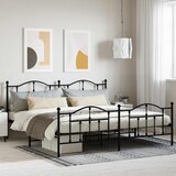  Metalni okvir kreveta uzglavlje i podnožje crni 200x200 cm | shoptok.hr