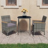  3-dijelni vrtni bistro set od poliratana i kaljenog stakla sivi | shoptok.hr