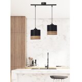 Candellux Lighting luster/visilica-porto viseća lampa crna 2X60W E27 crna abažur+smedja (hrast furnir) | Eponuda.com