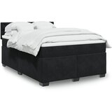 vidaXL Box spring postelja z vzmetnico črna 140x200 cm žamet | Shoptok.si