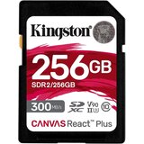 Kingston SD Card 256GB, Canvas React Plus Professional, SDXC Class10 UHS-II U3 V90, Up to 300MB/s read and 260MB/s write, for Full HD/2K/4K/8K SDR2/256GB | ePonuda.com