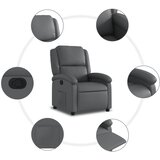  Naslonjač sivi umjetna koža - Siva 1 Ručno guranje unatrag Ne | shoptok.hr