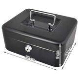 Malatec metalna kutija za novac s ključem 20 x 16 x 9 cm, crna | shoptok.hr