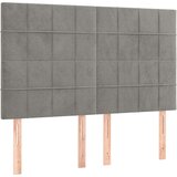  Uzglavlja 4 kom svjetlosivi 72 x 5 x 78/88 cm baršunasta | shoptok.hr
