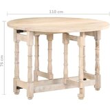  Jedilna miza okrogla 110x76 cm trden mangov les, (20711237) | Shoptok.si