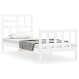 Maison Chic Posteljni okvir - Enojna postelja - Postelja za odrasle brez vzmetnice bel 90x200 cm trdna borovina-J7047, (21775022) | Shoptok.si