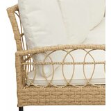  Sjedeća garnitura za vrt 2 pcs Prirodna Poli Rattan Čelik | shoptok.hr