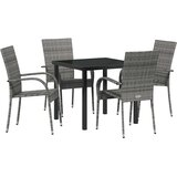  Vrtni set za objed 5 kom. Siva Čelik s prahom premazan | shoptok.hr