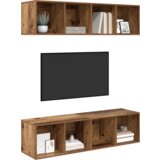  Set TV komoda s pohranom 2 pcs Staro drvo 37 x 37 x 142.5 cm | shoptok.hr