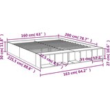vidaXL Posteljni okvir betonsko siv 160x200 cm inženirski les | Shoptok.si