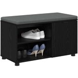  Haldna klop z blazino Enobarvno Črna Orehovina 80 x 38 x 46 cm, (5000160661) | Shoptok.si