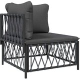  Kutna vrtna sofa od tkane tkanine s jastucima antracit | shoptok.hr