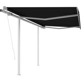 vidaXL Avtomatsko zložljiva tenda s stebrički 3,5x2,5 m antracitna Cene