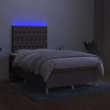  Box spring s madracem LED smeđesivi 120 x 200 cm tkanina | shoptok.hr