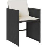 vidaXL 5-delni set jedilnih garnitur z blazinami Črna Poli ratan | Shoptok.si