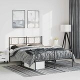  Metalni okvir kreveta uzglavlje i podnožje crni 135x190 cm | shoptok.hr