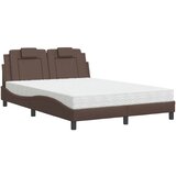 vidaXL Postelja z vzmetnico rjava 120x200 cm umetno usnje, (21111526) Cene
