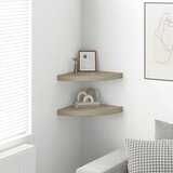  Plutajuće kutne police 2 kom boja hrasta 35 x 35 x 3,8 cm MDF | shoptok.hr