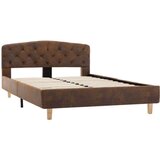  Posteljni okvir rjav iz umetnega semiš usnja 120x200 cm | Shoptok.si
