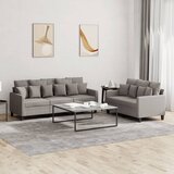  2-dijelni set sofa s jastucima smeđesivi od tkanine | shoptok.hr