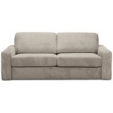 Makamii Svetlo rjava raztegljiva sedežna garnitura iz rebrastega žameta 195 cm Nona – | Shoptok.si