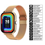 Avizar Povezan Balneo Watch 1,69 &amp;quot;zaslon Bluetooth 5.1 IP67 jeklena zapestnica, Zlata, (5000208917) Slike